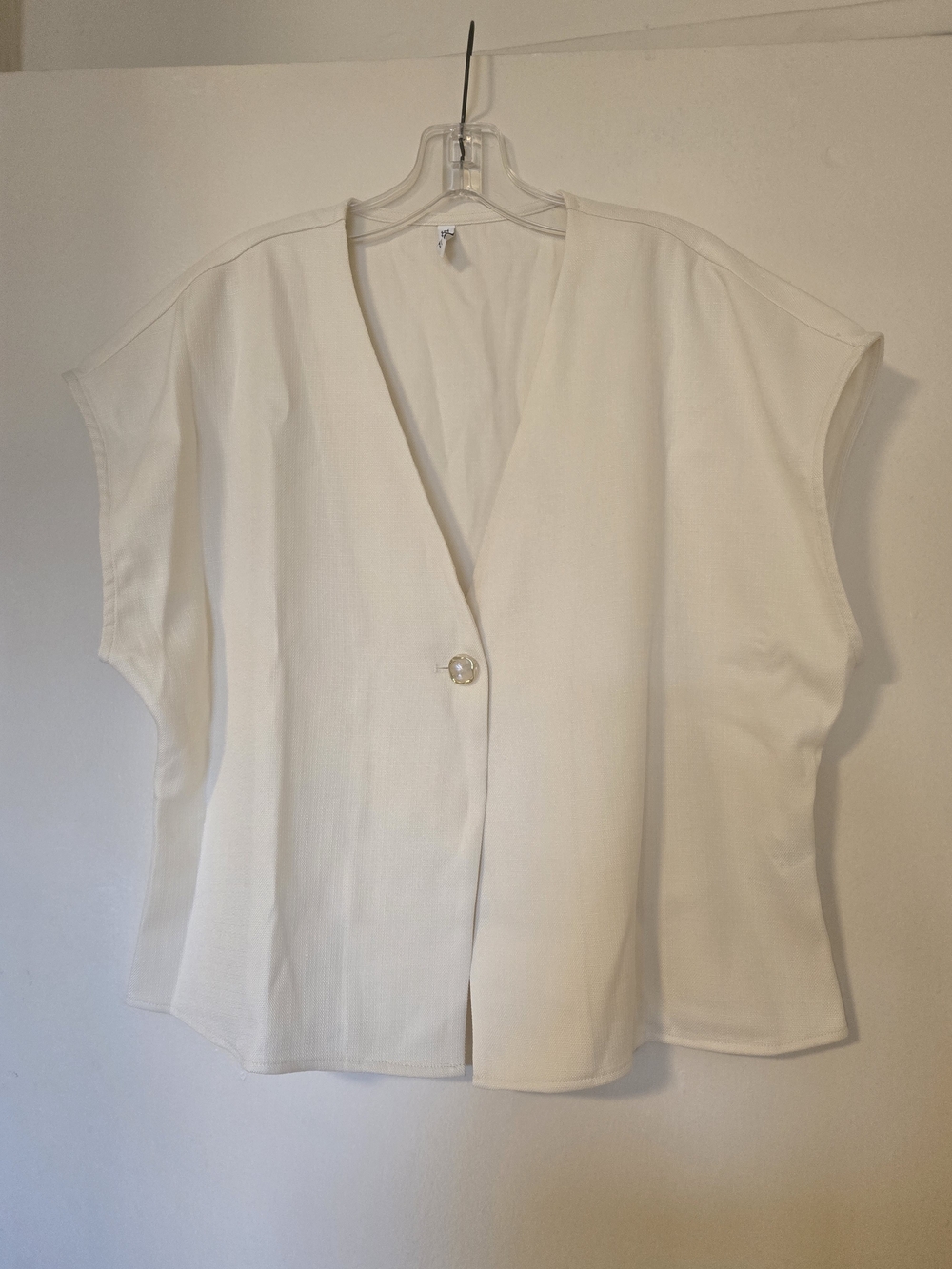 Madewell Women's Cream V-Neck Knit Top